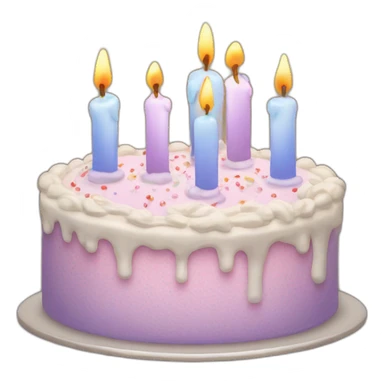 Frosted cake with lit candles sticker