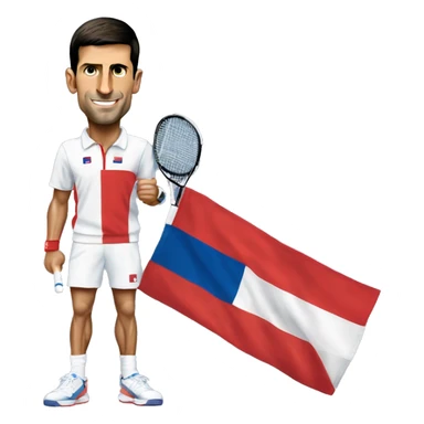 novak djokovic holding serbia flag sticker