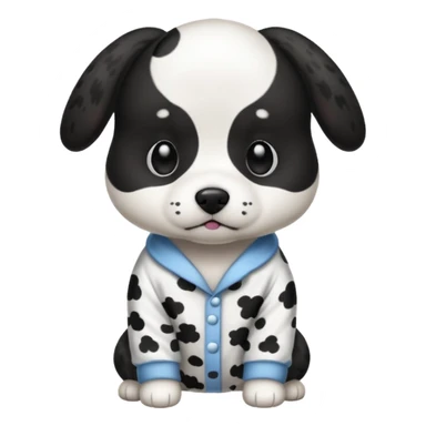 Black and white dog in mal pj's sticker