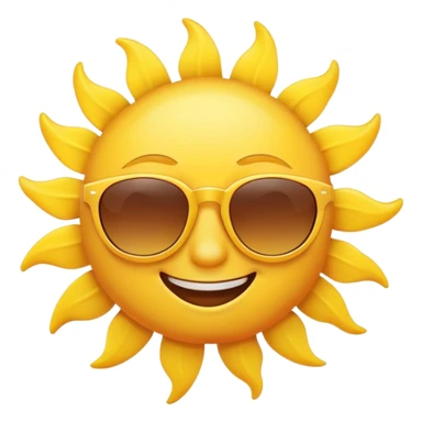 bright yellow sun with cool sunglasses and a cute smiling face sticker