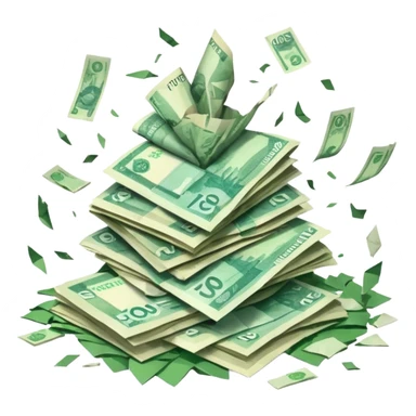 exploding stack of russian ruble notes sticker