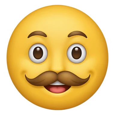 Mustache on a normal  yellow smiley  sticker
