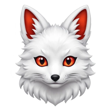 white kitsune with red eyes sticker