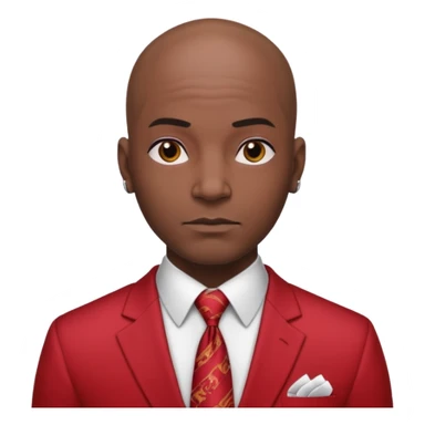 black man Bald with red necktie, red dress, heavy tattoos. sticker