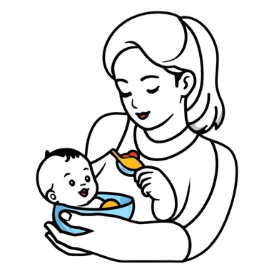 mom feeding baby sticker