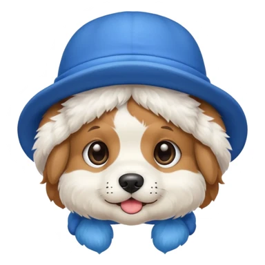 puppy dog with hat blue sticker