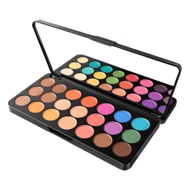 makeup palette with a usage progress bar sticker