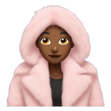 Long pastel pink fur coat sticker