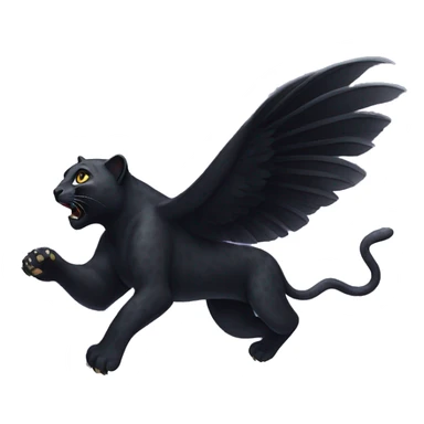 winged black leopard flying sticker