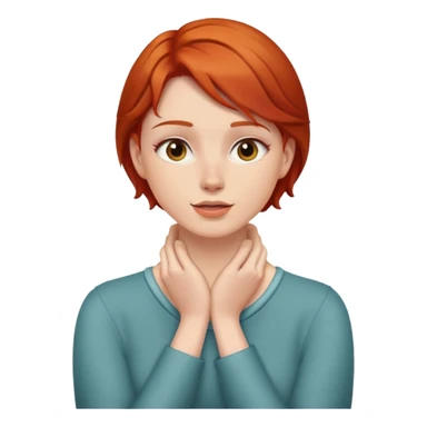 red head putting hands on neck  sticker