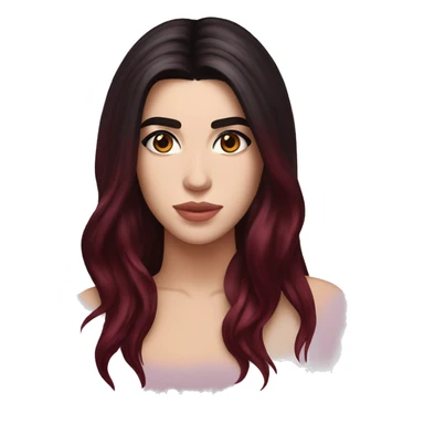 dua lipa with dark red long hair sticker