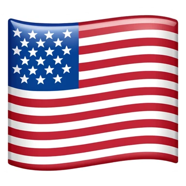 United States flag, concise, red and white stripes, blue square with white stars, no text sticker