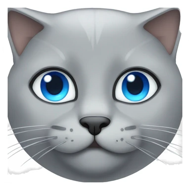 Grey, British Short Hair Cat with Blue Eyes sticker