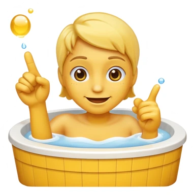 A smirking face emoji pointing at a hot tub sticker