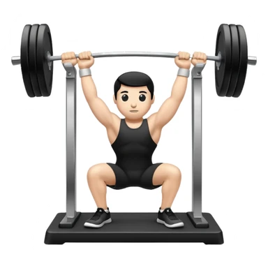 black and white desktop computer flexing with barbell emoji sticker