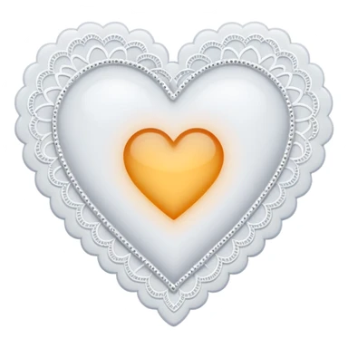 white heart with a lace border sticker