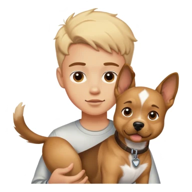 human kid and dog m sticker