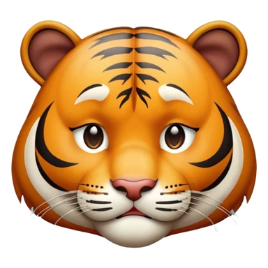 Tiger crying exhausted laying down sticker