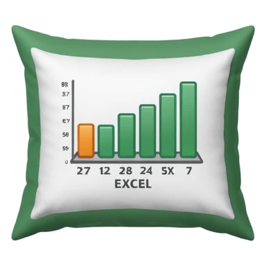 excel chart on a pillow sticker