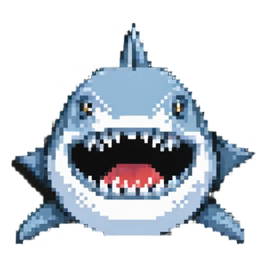 shark with white teeth face on sticker