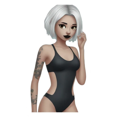 Goth girl in swimsuit sticker