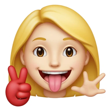 Smiley face with tongue out , and hand on the side sticker