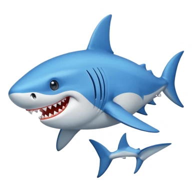 genera un tiburón con tenis azules  sticker