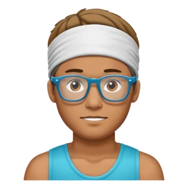 guy with headband and glassess athlete sticker