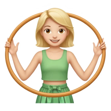 2 hula hoops with girl sticker