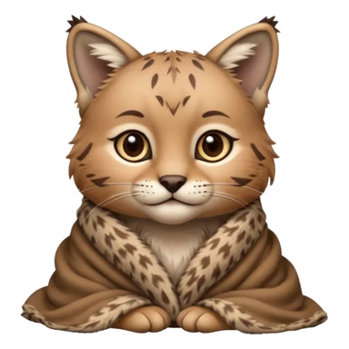 Cozy bobcat cub in blanket sticker