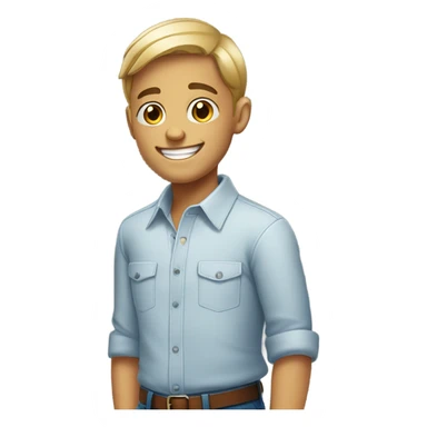smiling boy in collared shirt sticker