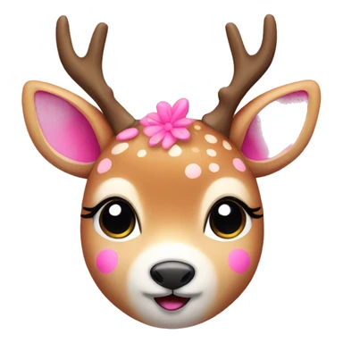 Cute deer w pink detail sticker