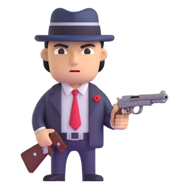 mafia gangster with tommy gun sticker