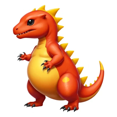 Big huge gigantic enormous fat chubby slimy gooey glossy oily pregnant Charmeleon-Zeraora-Salandit-fusion sticker