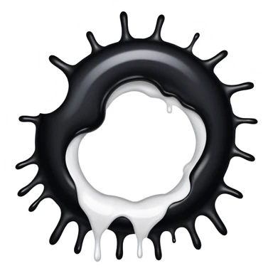 a black hole dripping white paint  sticker