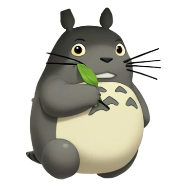 Totoro holding leaf umbrella from the movie my neighbor Totoro  sticker