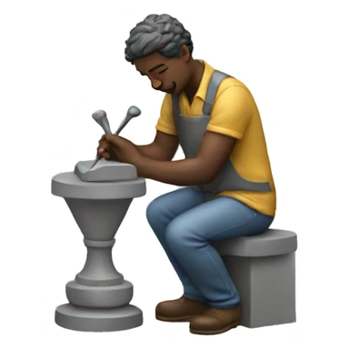 A sculptor sculpting sticker