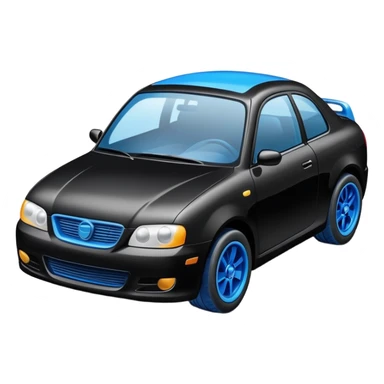 Black car with blue shoes  sticker