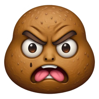 Mad poop emoji sticker
