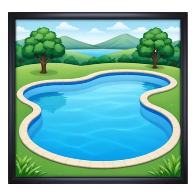 piscina con paisaje sticker