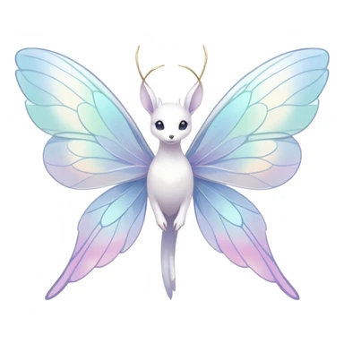  Iridescent white pale wings-ears, fairy-like-fakemon-creature  sticker