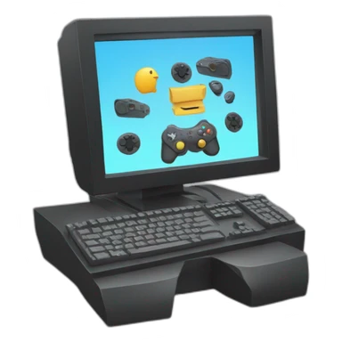 Desktop computer with hands playing with gaming controller sticker