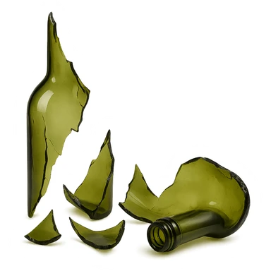 broken wine bottle, variation 5 sticker