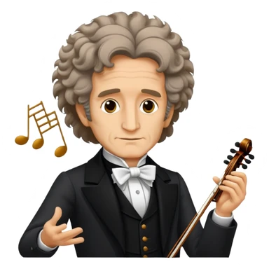Hector Berlioz with wild hair conducting an orchestra sticker
