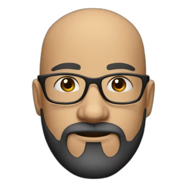 Almost bald 40 year old man with beard and glasses sticker