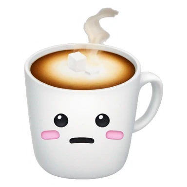 Hot coffee with marshmallows on it sticker