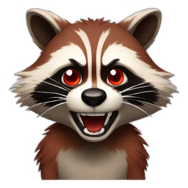 red angry raccoon sticker