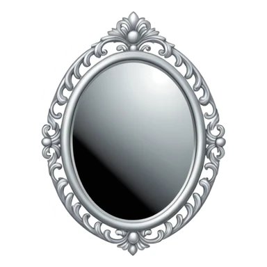silver elegant mirror with a lot of decoration sticker