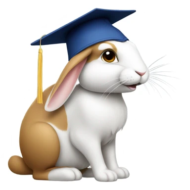 fast rabbit profile graduation hat sticker