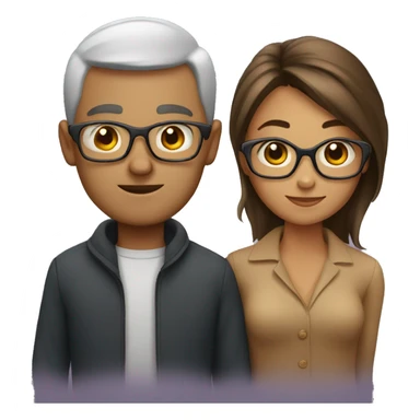 Couple and the man had glasses on sticker